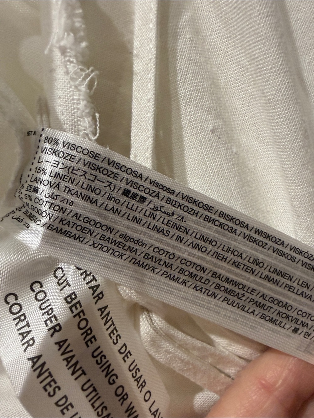 Mango ivory/White Linen-Blend pants small - Picture 6 of 7